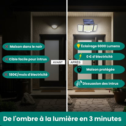 SENTINEL™ - Lampe Solaire de Sécurité 348 LED