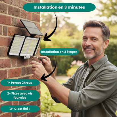 SENTINEL™ - Lampe Solaire de Sécurité 348 LED